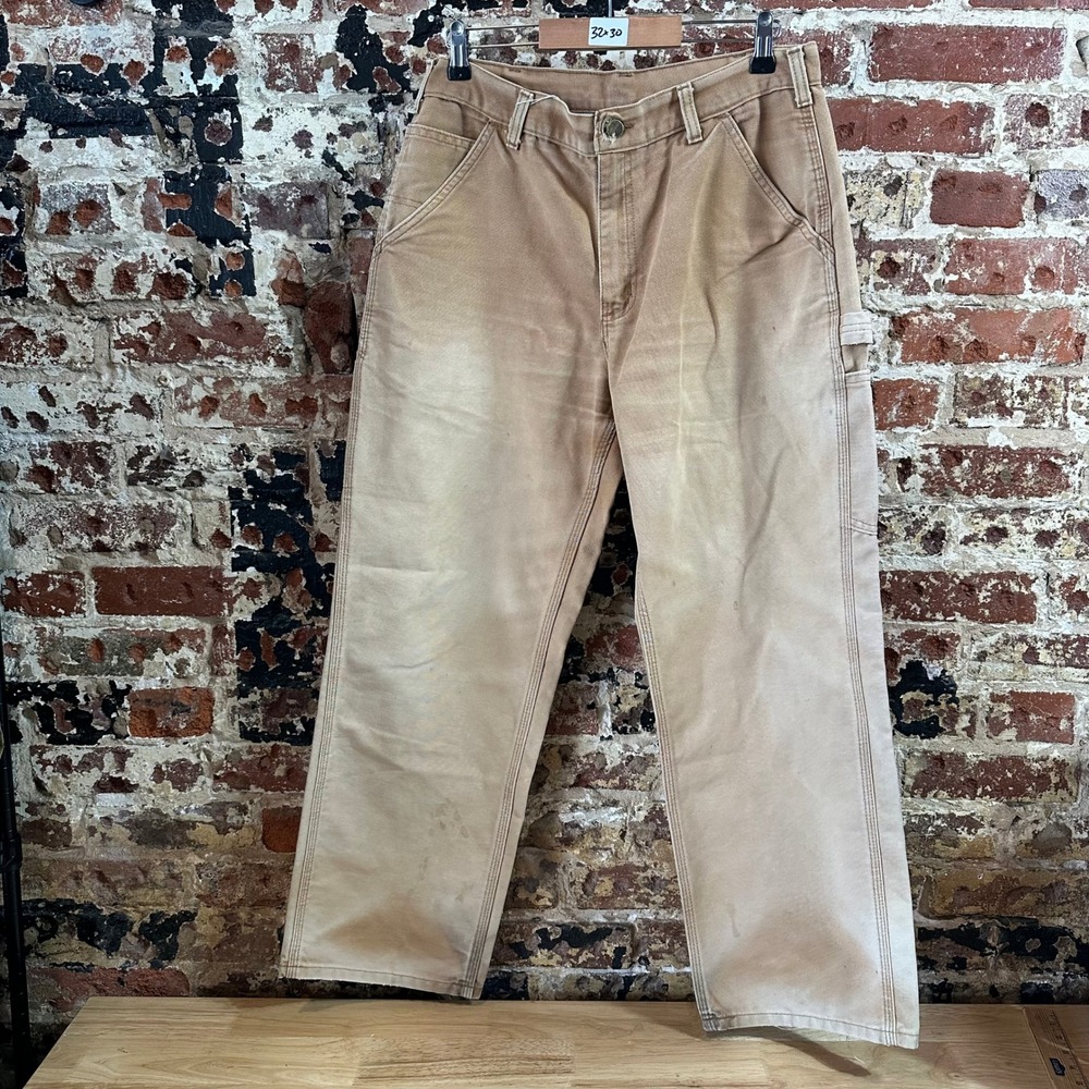 Carhartt B11 BRN Brown Washed Duck Canvas Carpenter Workwear Pants Mens 32x30